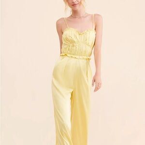 Yellow Spaghetti Strap jumpsuit